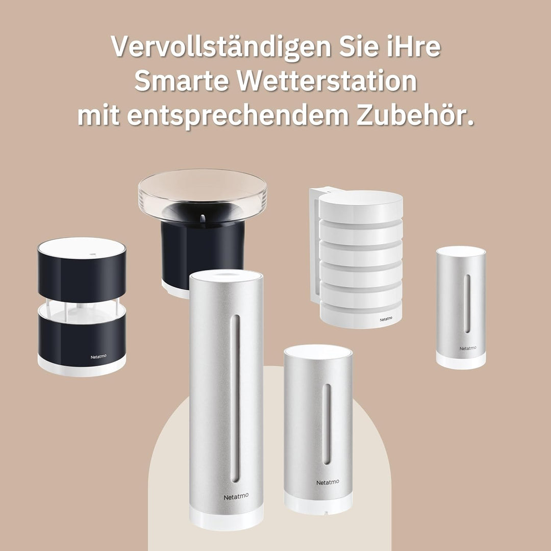 Netatmo Smarte Wetterstation mit Wandhalterung - WLAN, Funk, Innen- und Aussensensor & Windmesser fü
