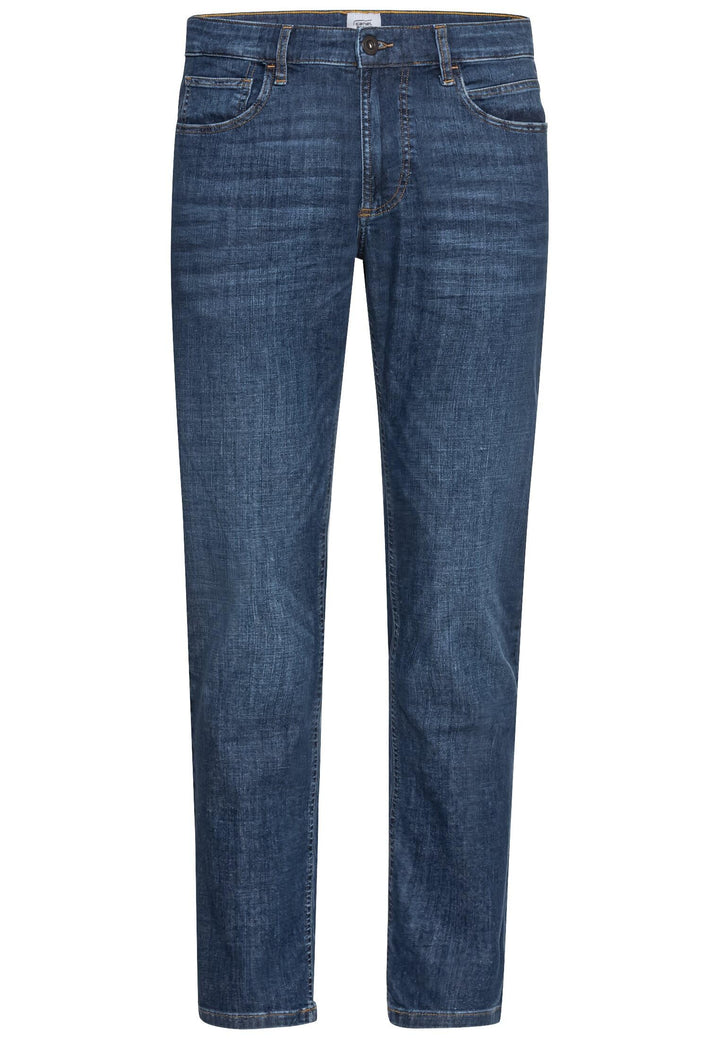 camel active Herren Regular Fit 5-Pocket Canvas Hose 34W / 30L Blau, 34W / 30L Blau