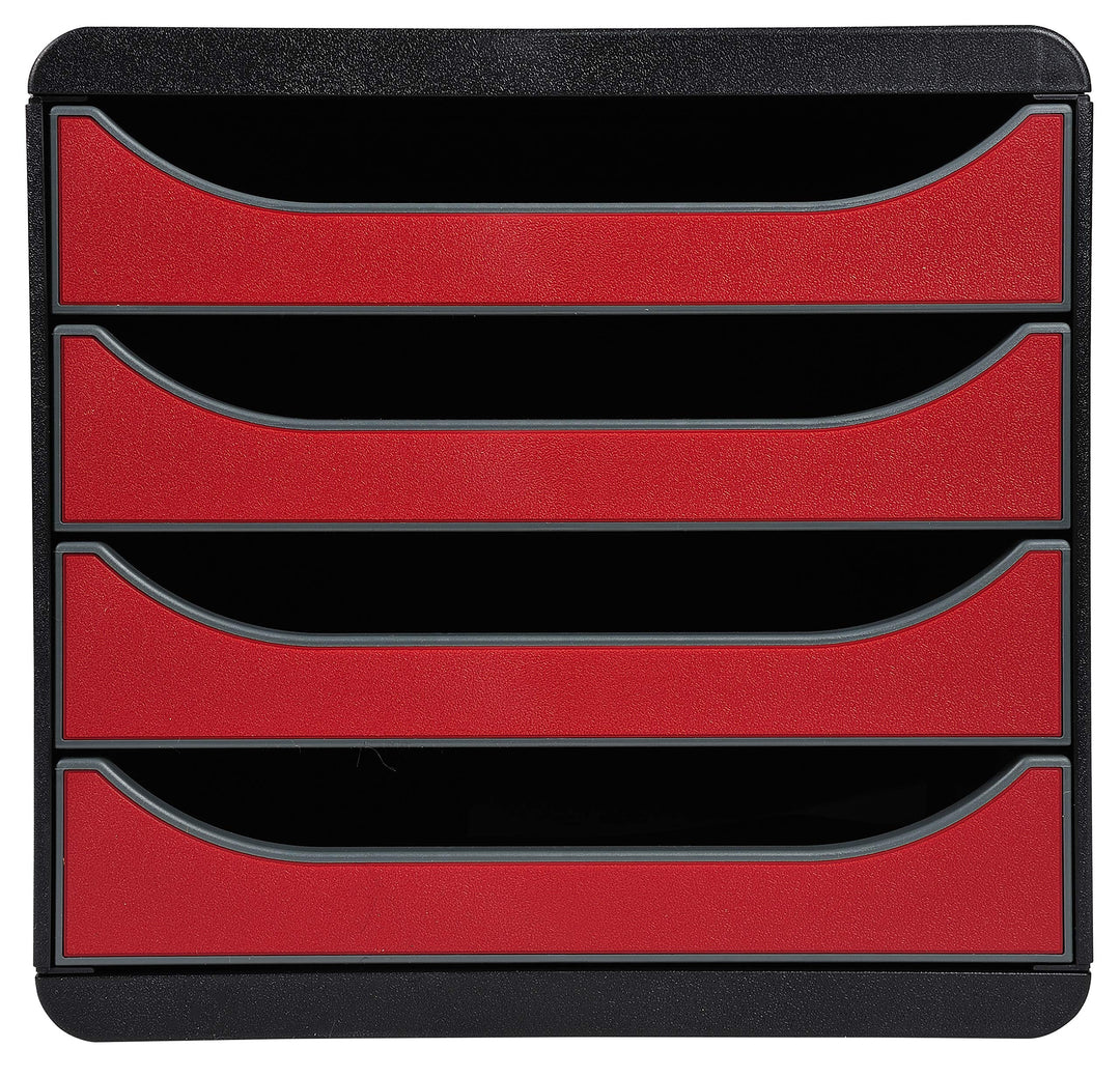 Exacompta 310718D Premium Ablagebox mit 4 Schubladen für DIN A4+ Dokumente. Belastbare Schubladenbox