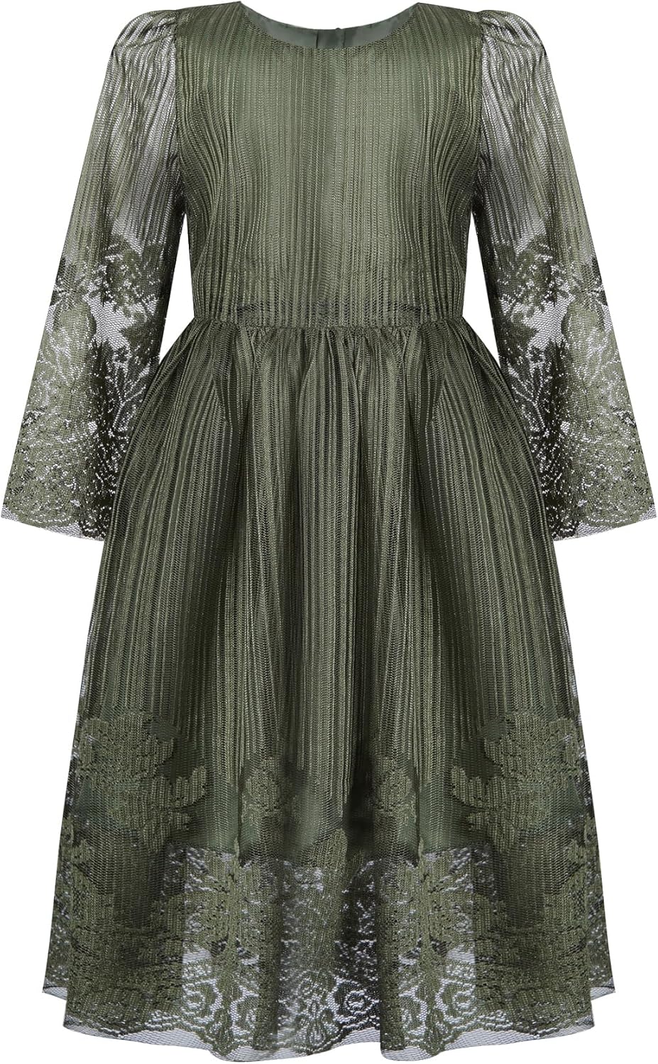 BONNY BILLY Mädchen Kleider Vintage Spitze Tüll Festlich Hochzeit Lang Abendkleid Ballkleid Partykle