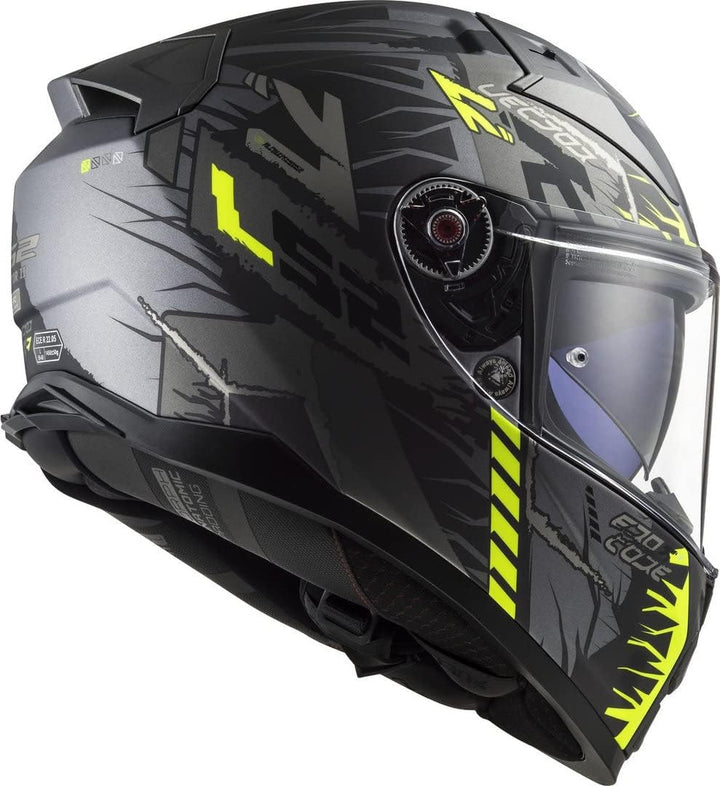 LS2, Integralhelme motorrad VECTOR II Techbot, titanium yellow XXXL, 3XL