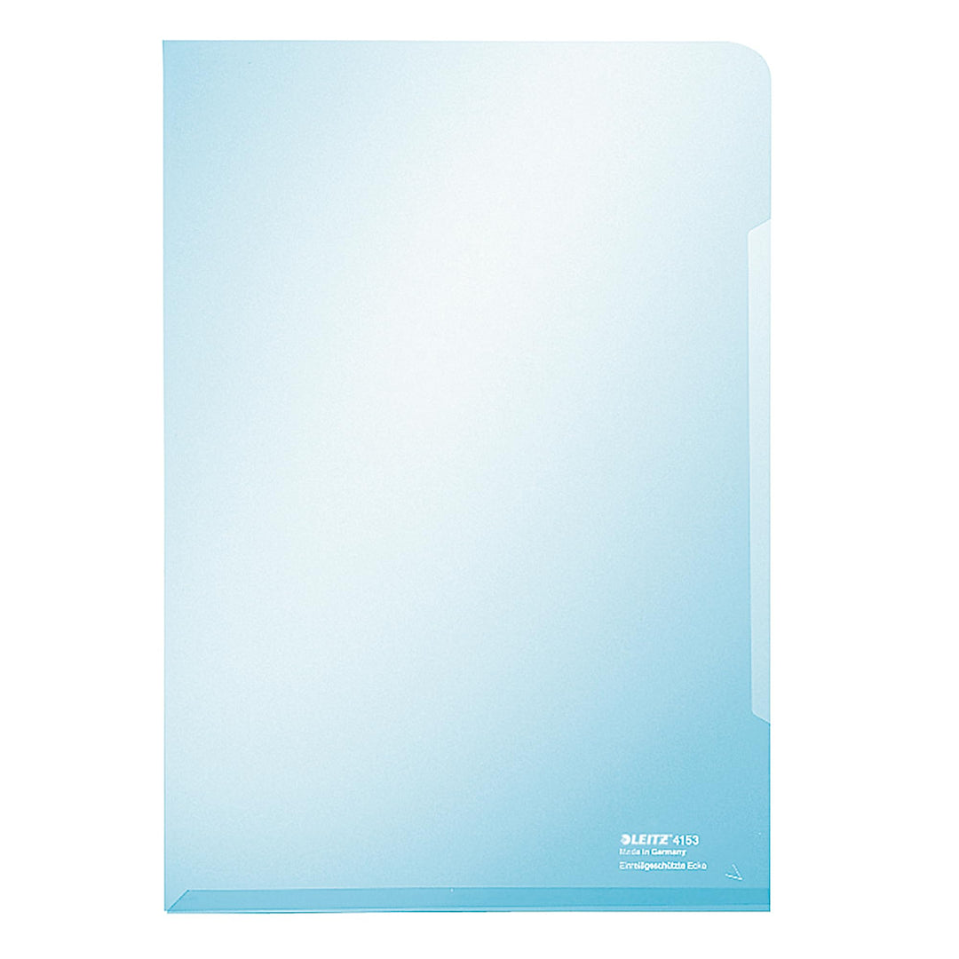 Leitz 41530235 Premium Sichthülle, PVC, glänzend, 150 Mikron, für 30 Blatt, DIN A4, Blau, 100 Stück