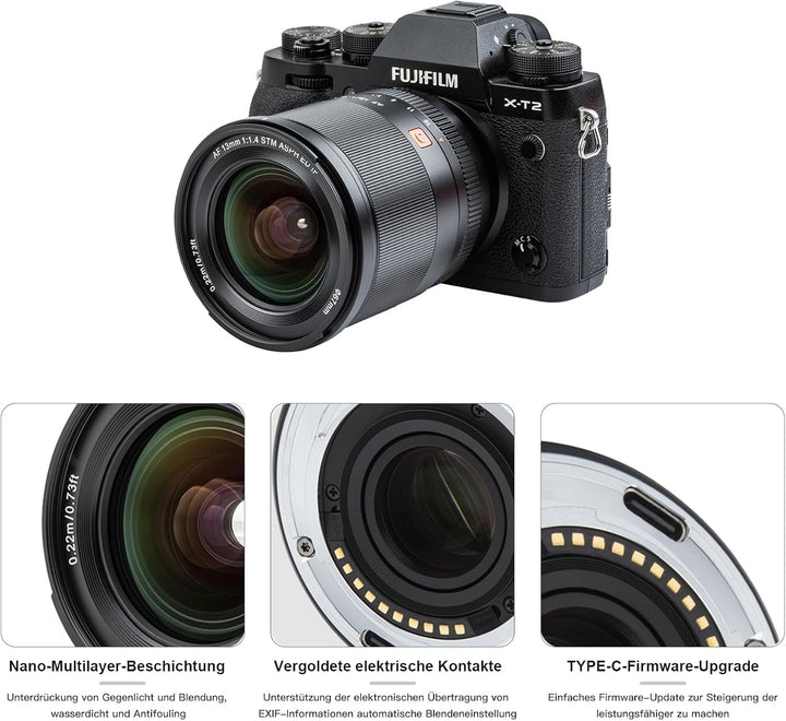 VILTROX 13mm F1.4 XF Autofokus Objektive für Fuji X Mount Kamera Objektive Lenses kompatibel Fujifui