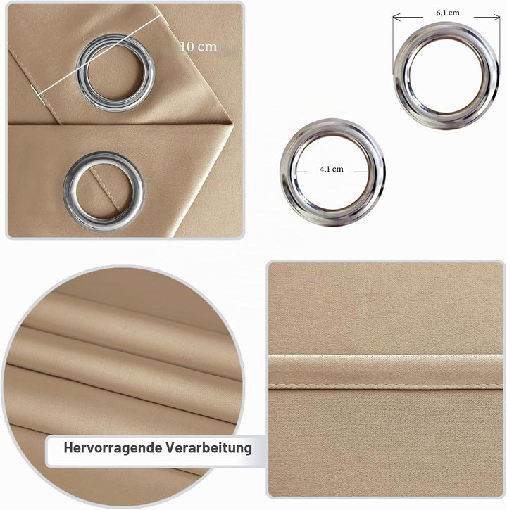 DWCN Thermovorhang Hitzeschutz Türvorhang Blickdicht 1 Stück H210xB132cm Verdunkelungsvorhang Biscot