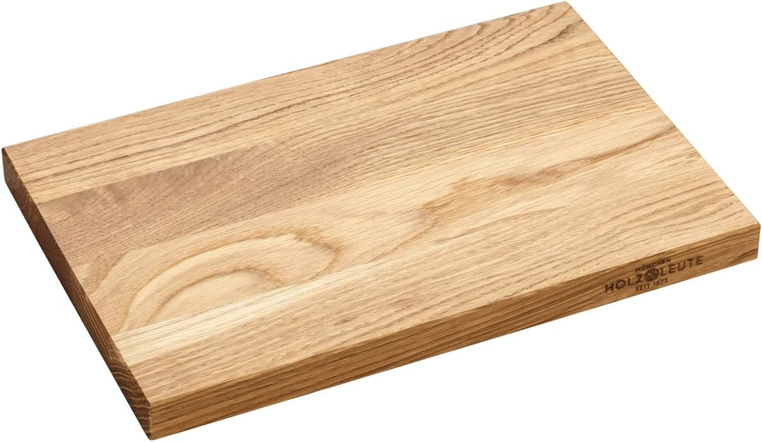 Holzschneidebrett rechteckig klein, Schneidebrett für die Küche, aus robuster Eiche, Masse: 30 x 20