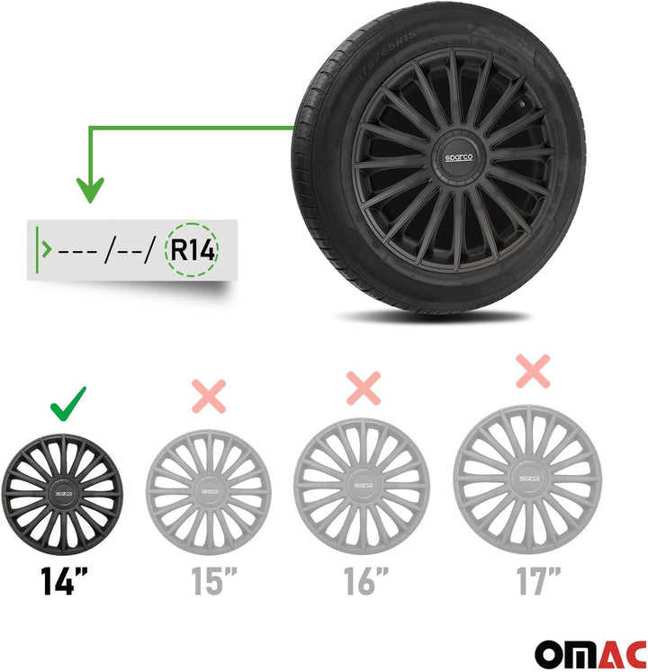 Sparco Satz Sparco Radzierblenden Treviso 14-Zoll Schwarz TREVISO 14 zoll SCHWARZ, TREVISO 14 zoll S