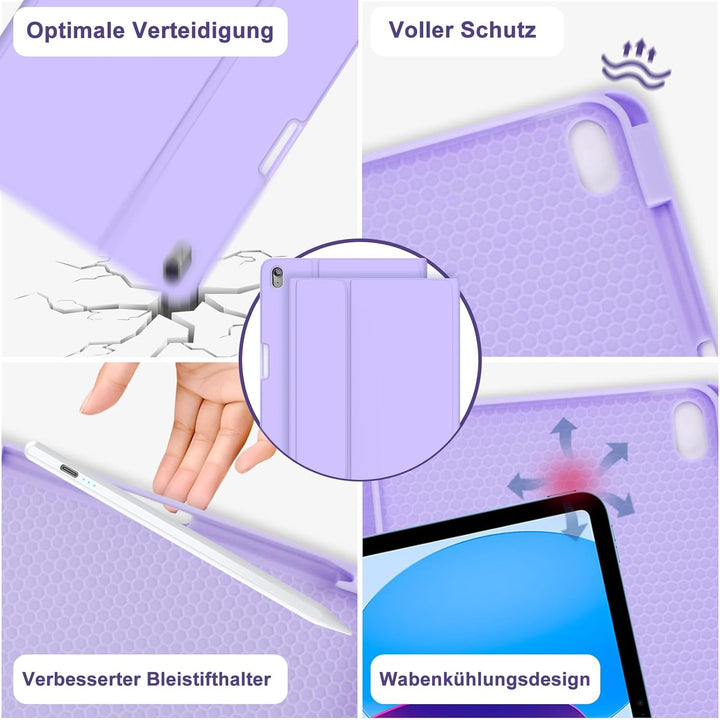 MMK Hülle mit Tastatur für iPad 10 Generation 2022(11/10.9 Zoll)/A16 11 Generation 2025, Abnehmbare