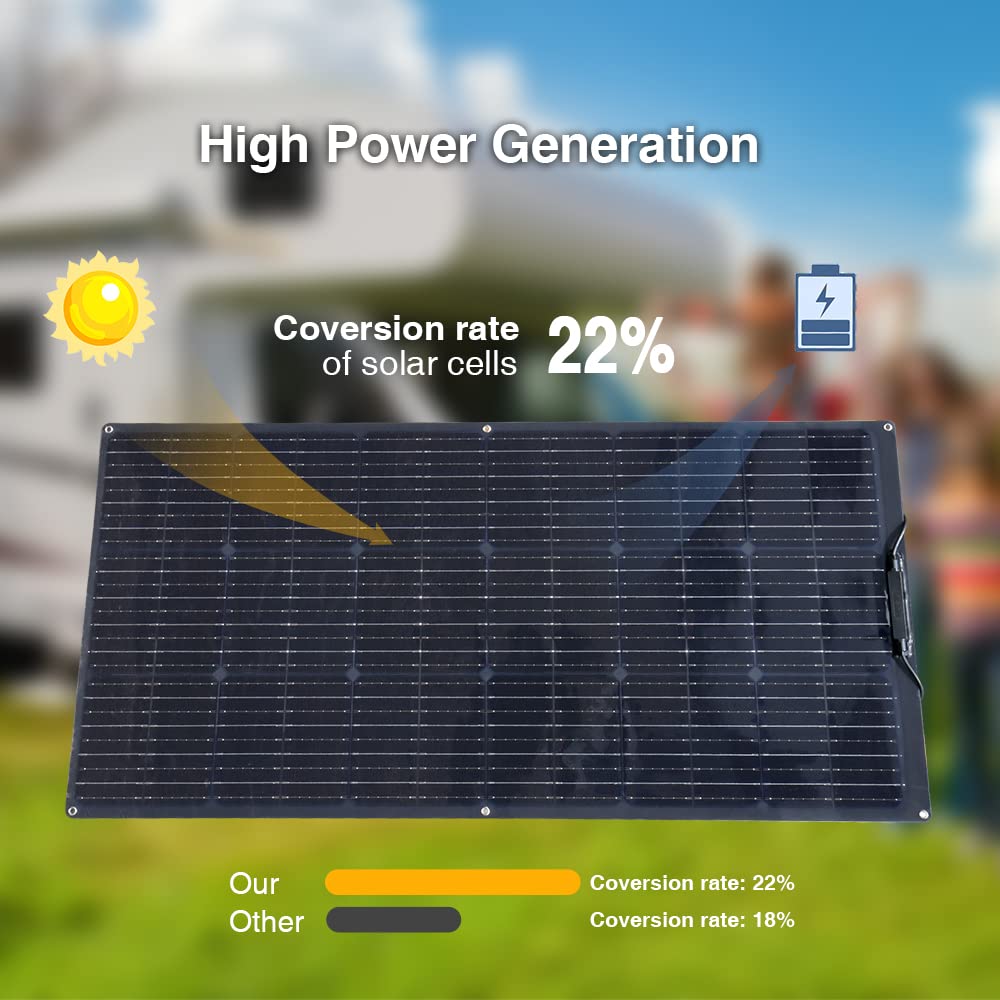 WUZECK 200w 12v/24v Solarpanel Solarmodul Solarpanel-Set, 2 x100W Flexible Solarpanel monokristallin