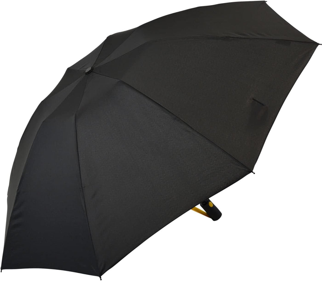 iX-brella Reverse umgekehrt öffnender Fiberglas-Taschenschirm mit farbigen Speichen - schwarz-gelb,