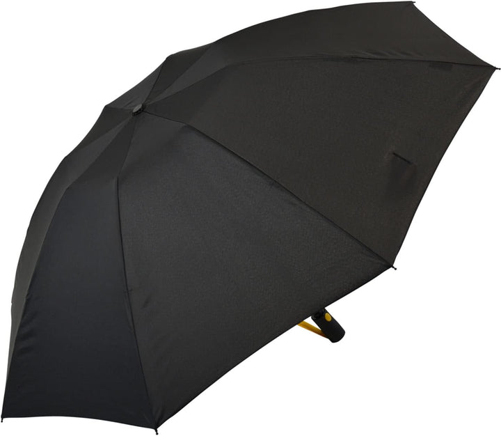 iX-brella Reverse umgekehrt öffnender Fiberglas-Taschenschirm mit farbigen Speichen - schwarz-gelb,