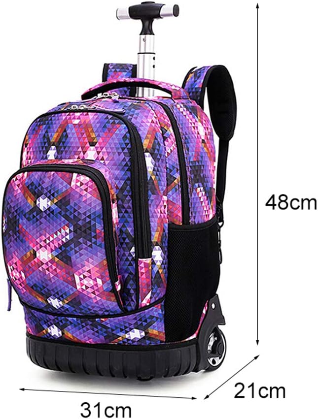 FGASAD Trolley Wheel Pack Back, Roller Backpack Children's School Bag Luggage Wheels Laptop Backpack