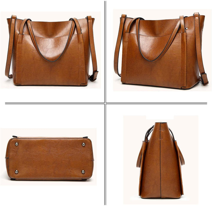 Coolives Damen Gross Shopper Tasche aus PU-Leder mit Schulterriemen Schultertasche Umhängetasche Eim