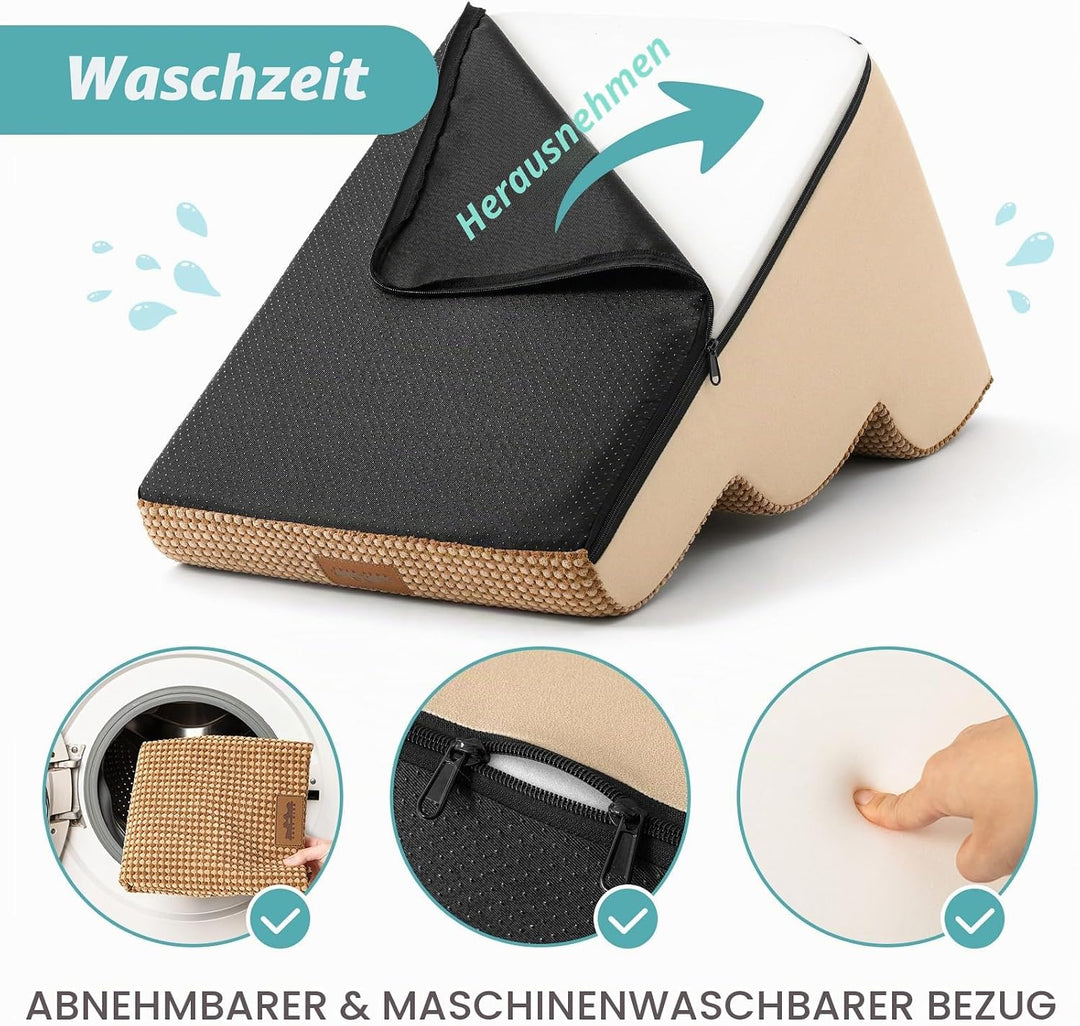 COZY KISS Hundetreppe für Kleine Hunde 50cm, Haustiertreppe für Bett aus Hochdichtem Schwamm, Hunde