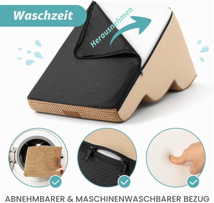 COZY KISS Hundetreppe für Kleine Hunde 50cm, Haustiertreppe für Bett aus Hochdichtem Schwamm, Hunde