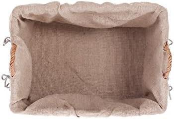 Vollweidener Kaminkorb, rechteckig, Rollkorb aus Weide, Rollkorb für Kaminholz, Rollkorb mit Jutebez