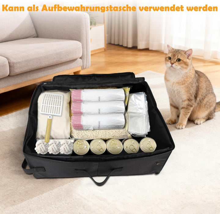SZEE Reise Katzenklo mit 3 Stück Beutel, Faltbare Katzentoilette Tragbare für Kleine Katzen bis 5 kg