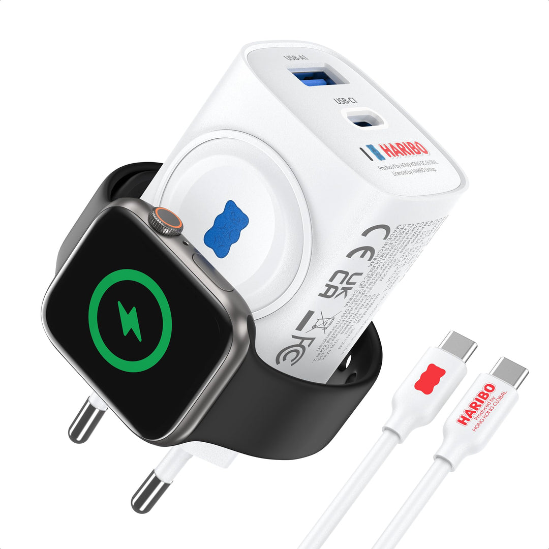 HARIBO Ladegerät für Apple Watch, 3-in-1 20W USB C iPhone Ladegerät PD 3,0 Schnellladegerät für Appl