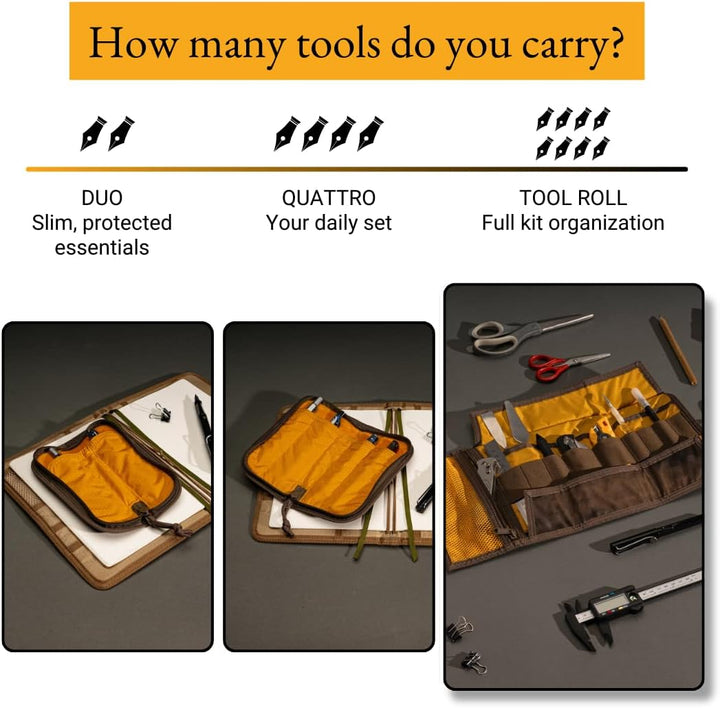 LOCHBY Tool Roll, 8x16 Inches (Unrolled) -Rugged Everyday Carry Organizer for Pens, Tools, & More -T