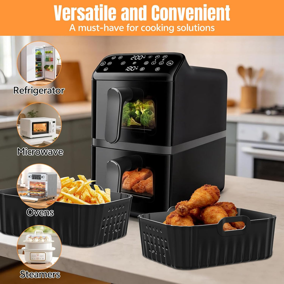 Airfryer Silikonform Heissluftfritteuse Zubehör für Philips Airfryer 4000 Series Stacked Dual Basket