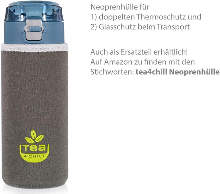 Matcha-Shaker MATCHA2go: Teeflasche to go aus Glas für die schnelle Matcha Tee Zubereitung ohne Bese