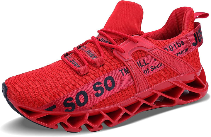 Wonesion Herren Fitness Laufschuhe Atmungsaktiv rutschfeste Mode Sneaker Sportschuhe 42 EU 5 Rot, 42