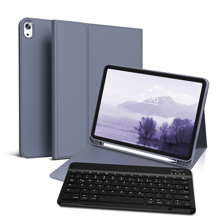 Hülle mit Tastatur für iPad Air 11 Zoll M3/M2, iPad Air 7 6 5 4 (2025/2024/2022/2020) 10,9 Zoll, Sof