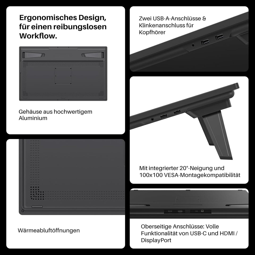 HUION KAMVAS Pro 27 (144Hz) Grafiktablett Display, 27 Zoll 4K UHD 144Hz, Mit Farbkalibrator, PenTech
