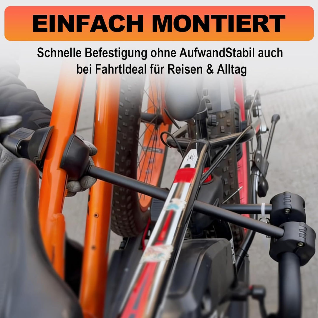 TEOV Rahmenhalter für Fahrradträge 49 cm, Abschliessbare Rahmenhalterung, für U-Förmiger Rahmen Ø 2,