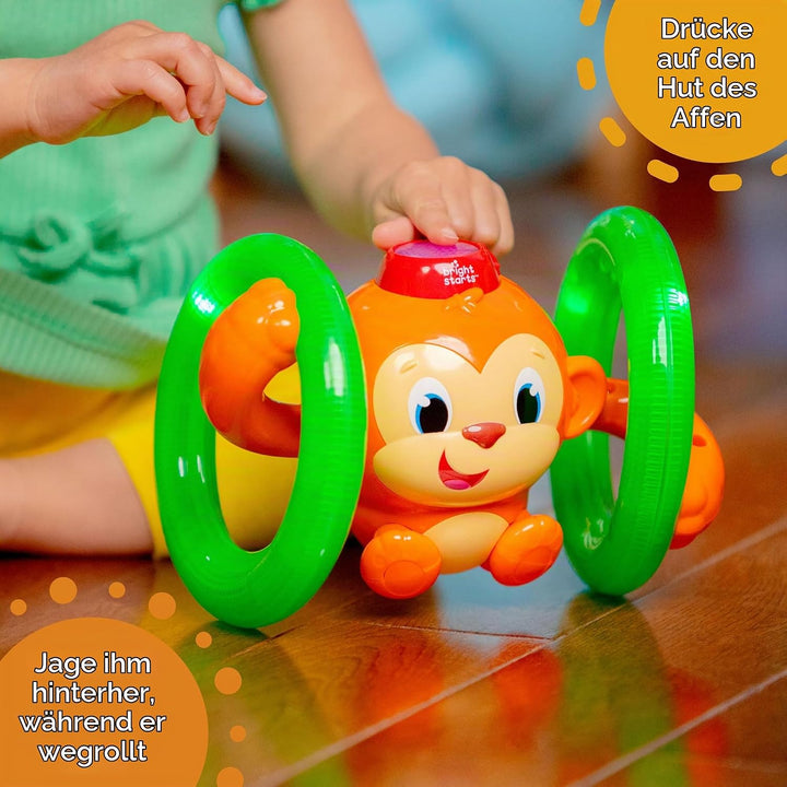 Bright Starts, Musikspielzeug AFFE mit leuchtenden, selbst Rollenden Rädern, Spielt Musik und Wirkt