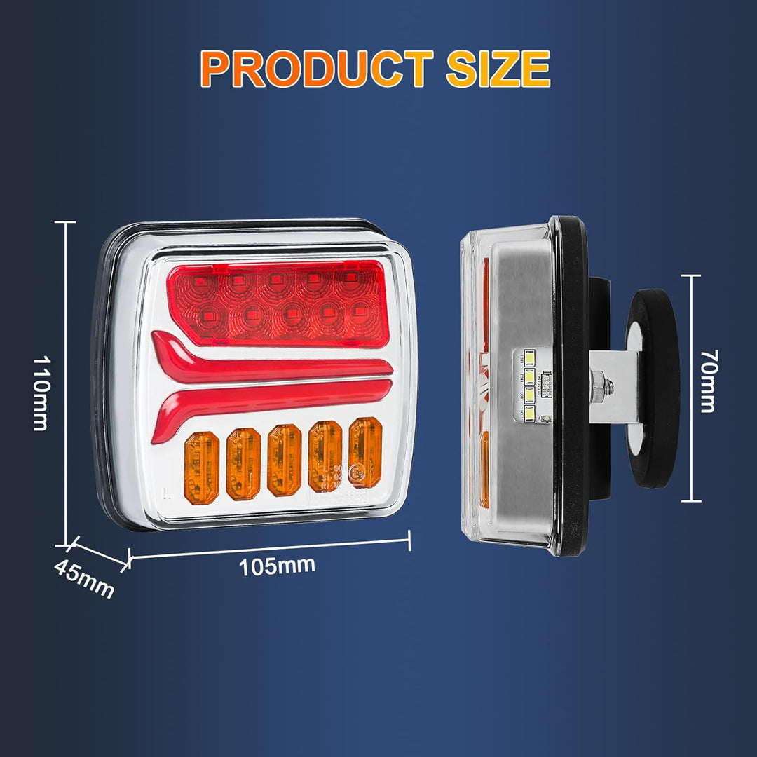Qiping 2 x magnetische anhänger rückleuchten kabellos, funk rücklichter led mit magnet, wasserdicht,