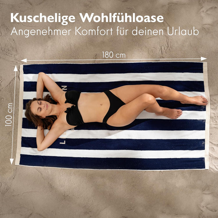 Liebenstein® Premium Strandtuch Beach Society – 100x180 cm – softig weiches Strandhandtuch mit styli
