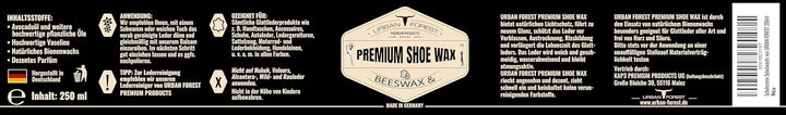 URBAN FOREST® Premium Schuhwachs als Schuhputzset für Lederpflege & Schuhpflege bestehend aus Schuhc