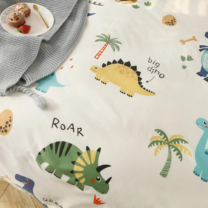 GETIYA 【Neueste】 Dino Bettwäsche 135x200 Kinder Bettwäsche Cartoon Dinosaurier Bettbezug Bunt 100% B