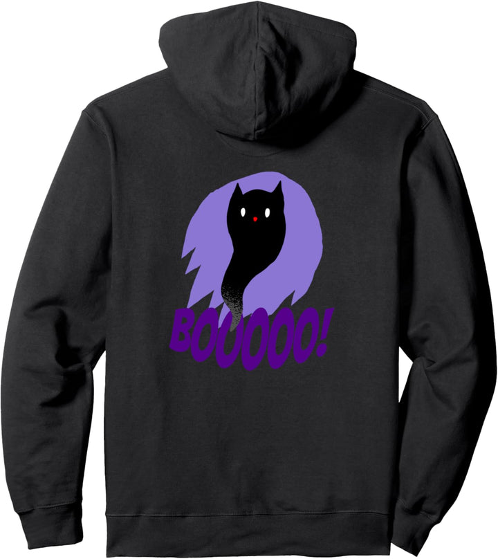 BOOOOO Halloween Geist Gespenst Katze Cat Lila Halloween Pullover Hoodie