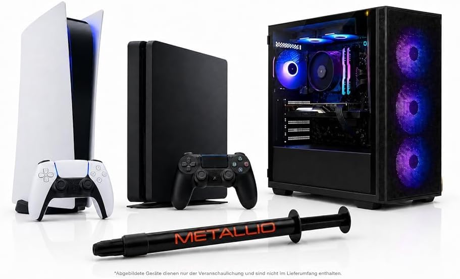 METALLIQ Performance Bundle 1g Flüssigmetall &amp; 3g Ultra Wärmeleitpaste für CPU GPU PS5 Gaming &amp; Serv