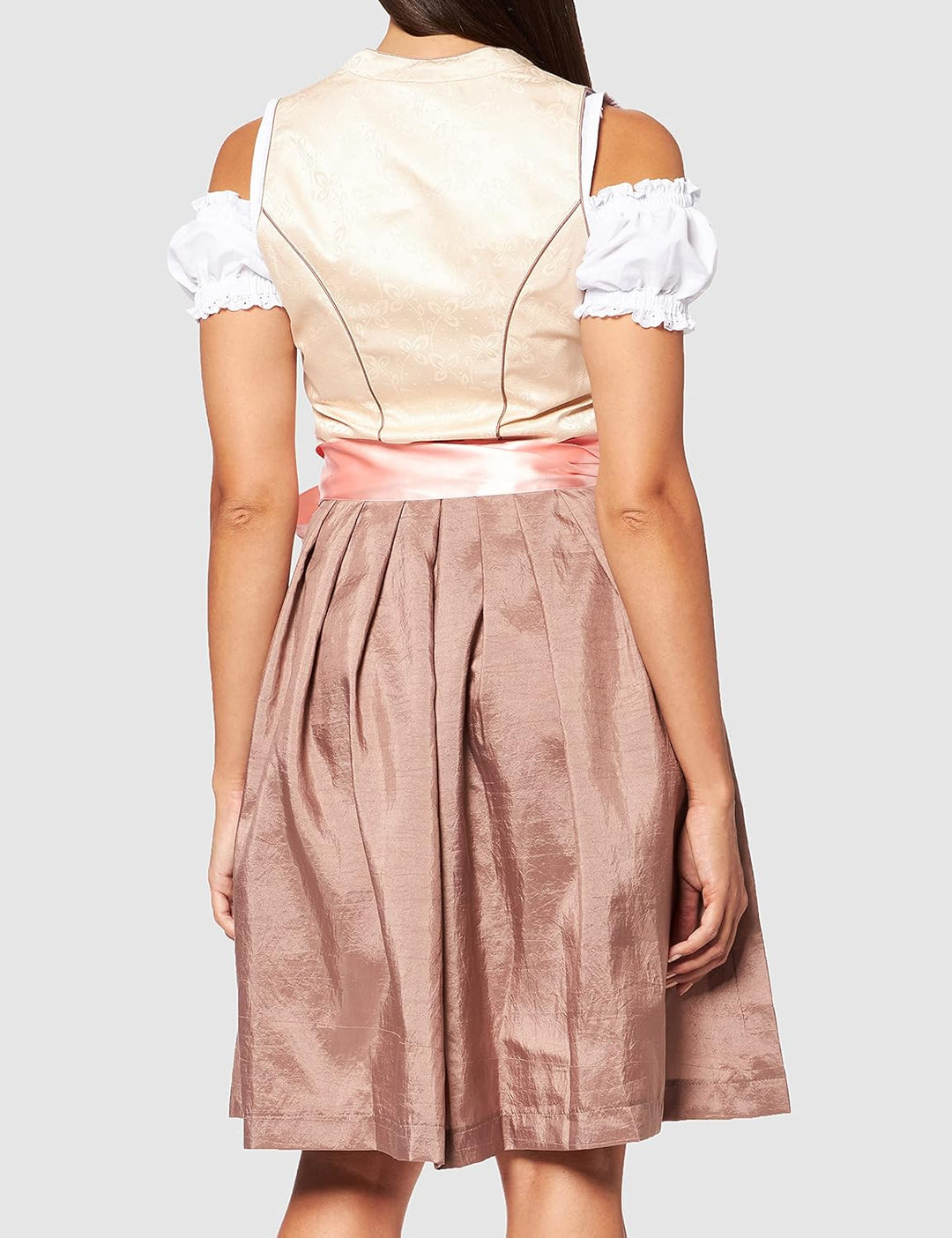 Fuchs Trachtenmoden Damen Kleid 40 Mehrfarbig (Champagner/Rose), 40 Mehrfarbig (Champagner/Rose)