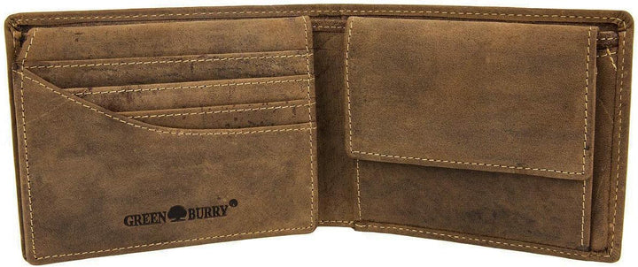 Greenburry Vintage 1705-Fische Leder Geldbeutel Geldbörse Portemannaie mit Sternzeichenmotiv Fische