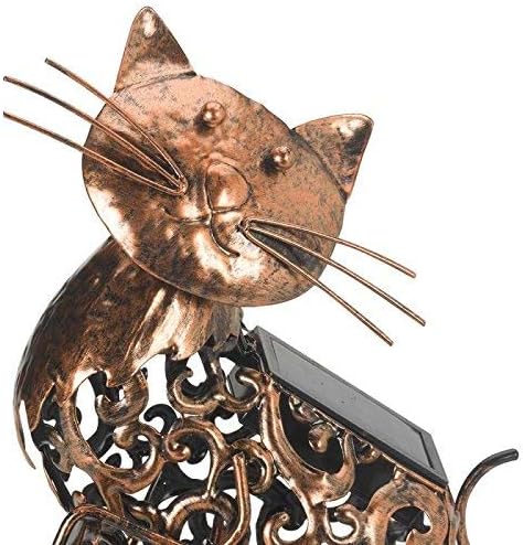 Smart Garden Deko-Katze aus Metall für Garten oder Terrasse, mit Solarlicht, Metall Cat