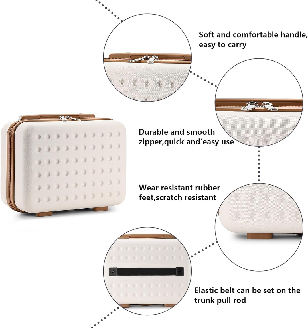 KONO Kosmetikkoffer Schminkkoffer Leicht Handgepäck Tragbar Beautycase Damen ABS+PC Make Up Koffer m