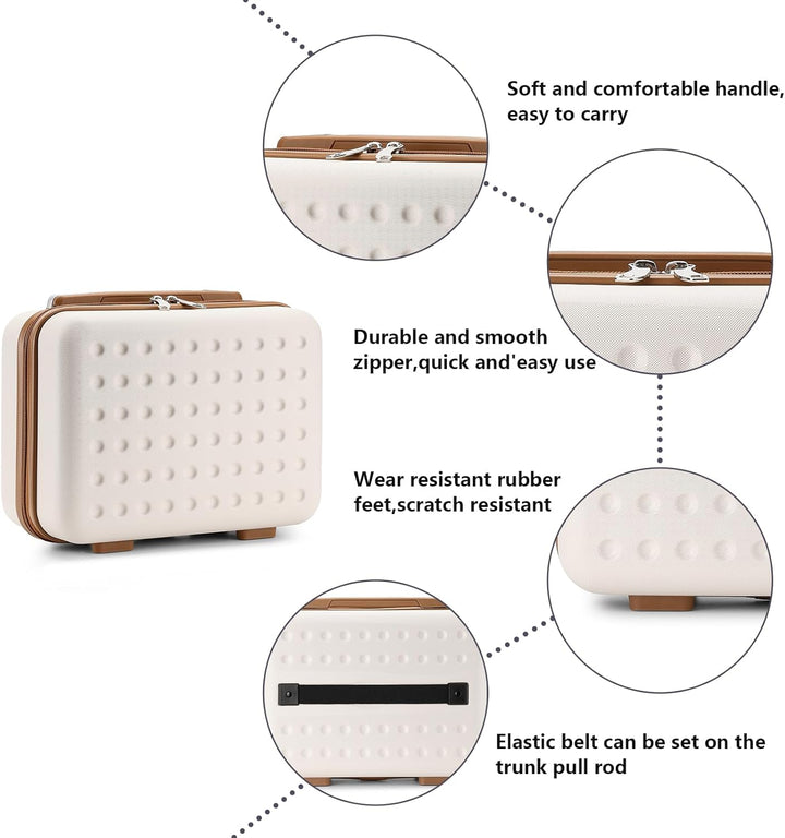KONO Kosmetikkoffer Schminkkoffer Leicht Handgepäck Tragbar Beautycase Damen ABS+PC Make Up Koffer m