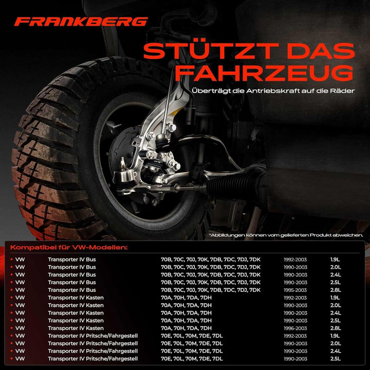 Frankberg Achsschenkel Vorderachse Rechts Kompatibel mit Transporter IV 1990-2003 Replace# V105136