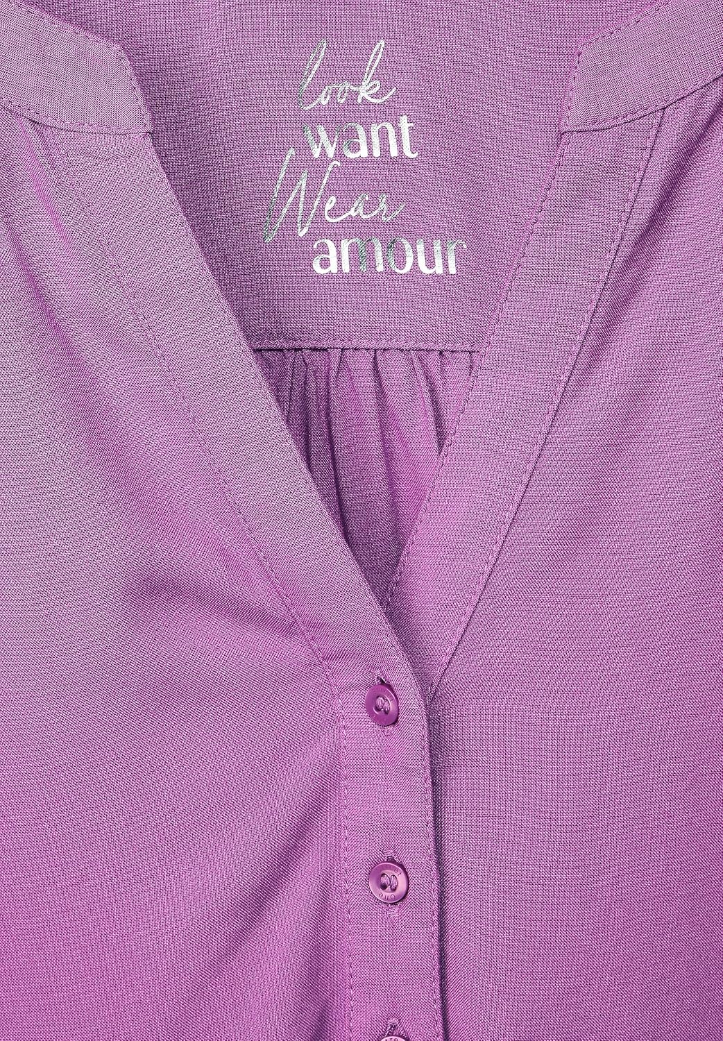 Street One Damen Bluse in Unifarbe 38 Meta Lilac, 38 Meta Lilac
