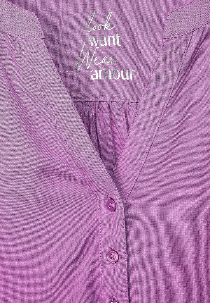 Street One Damen Bluse in Unifarbe 38 Meta Lilac, 38 Meta Lilac