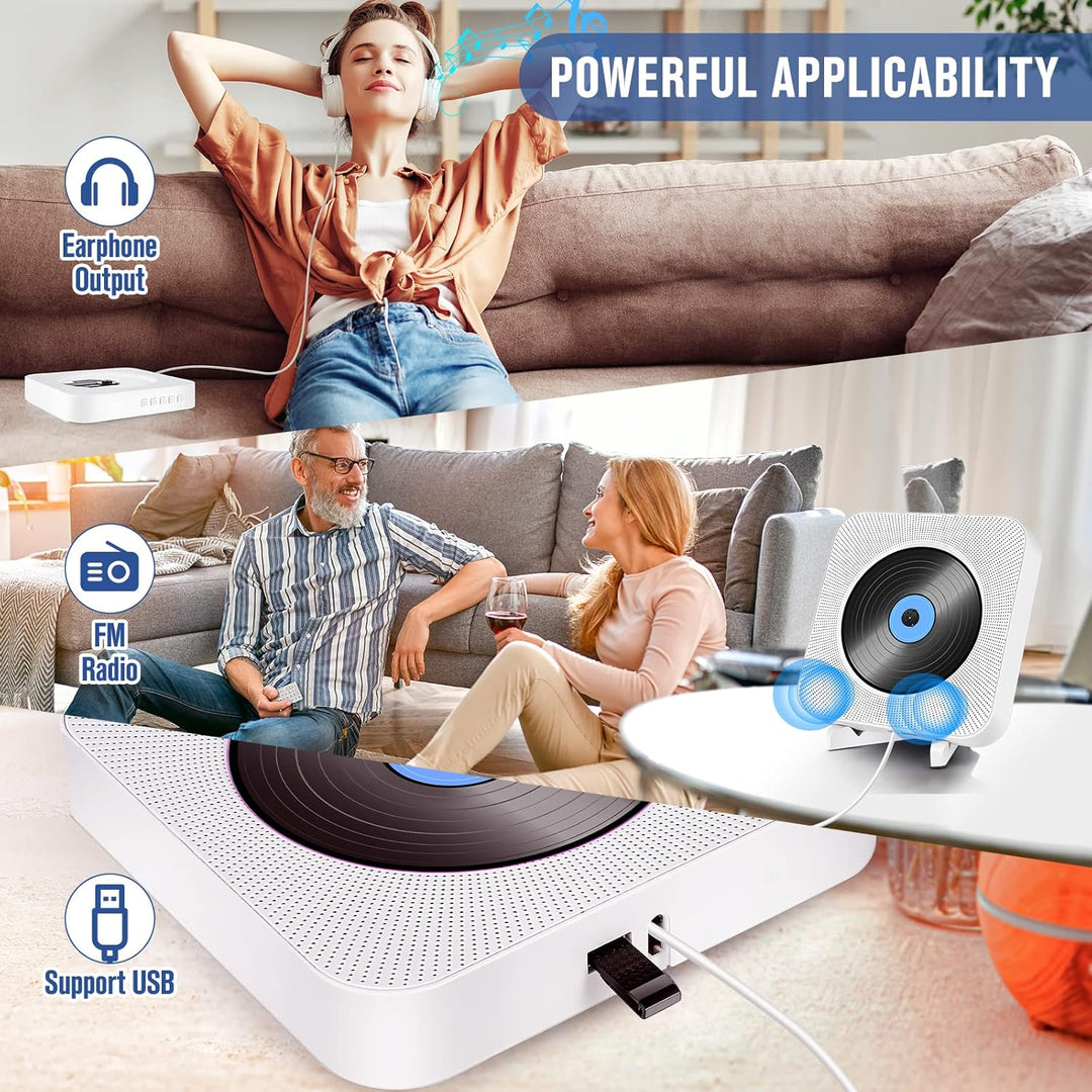 Tragbare CD-Player mit Desktop-Rack, Bluetooth-CD-Player, Radio-CD-Player für zu Hause unterstützt F