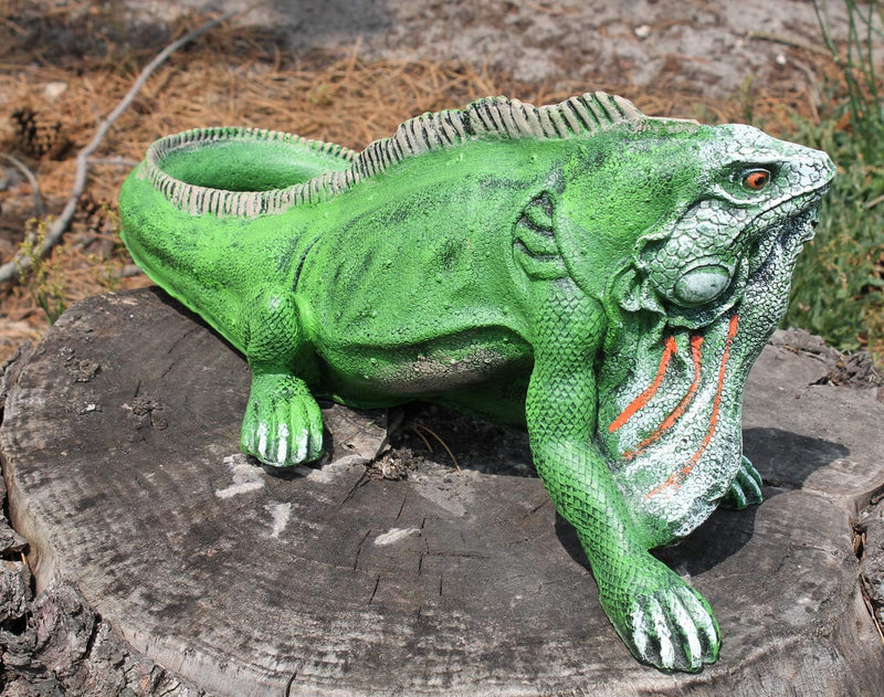 colourliving Leguan Figur 52 cm grün Echse Reptilien Dekofigur Gartenfigur Tierfigur exotische Dekor