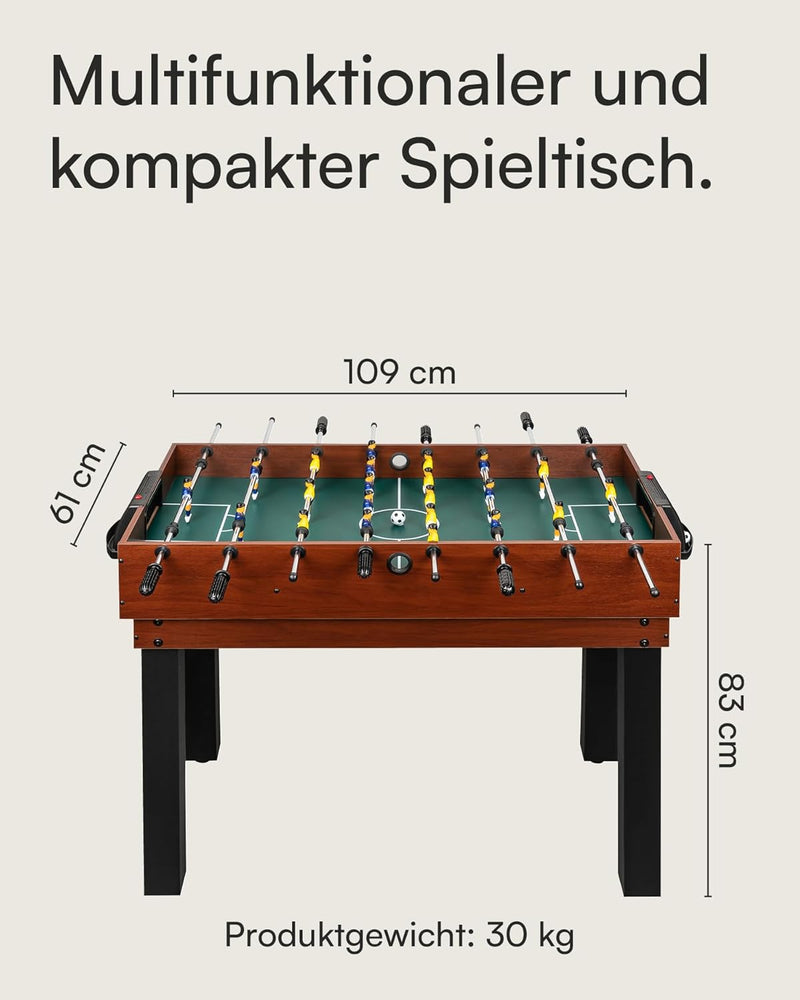 shelfmade Multifunktionaler Spieltisch, Tischfussball für Kinder, Holz, umbaubarer Billardtisch, Min