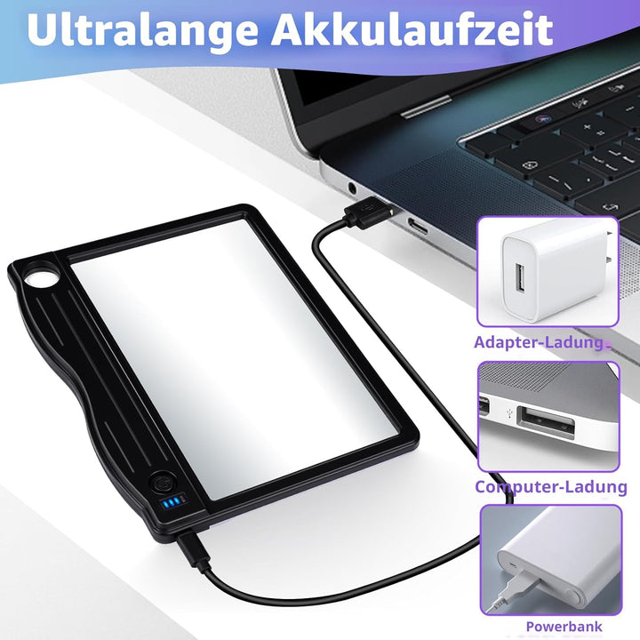 NZQXJXZ Lupe mit Licht, 6X 30X Leselupe mit Licht für Senioren gross, Wiederaufladbare Handlupe mit