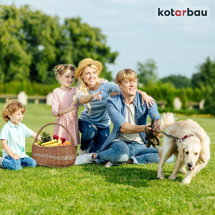 KOTARBAU® Weidenkorb Picknickkorb geflochten 450 x 280 mm Korb aus Weide Braun gross Einkaufskorb ge