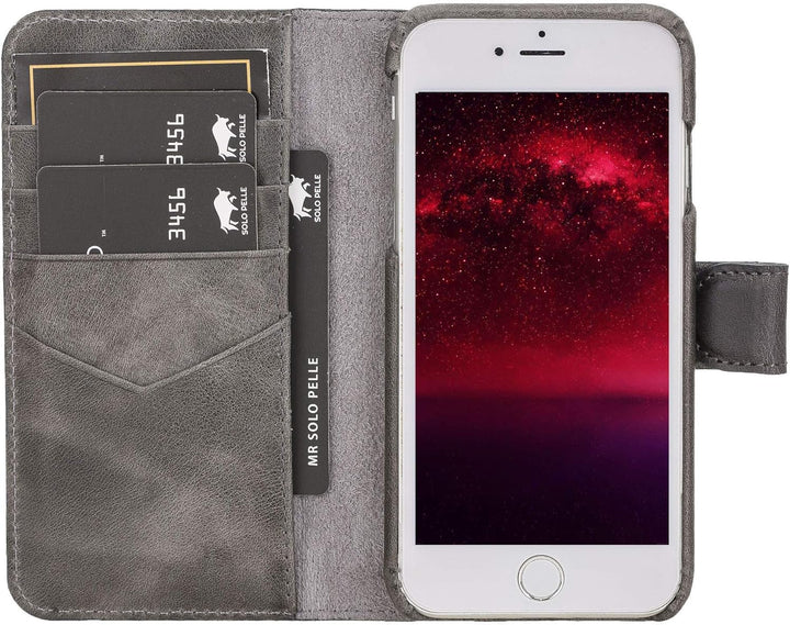 Solo Pelle iPhone SE 2020/7 / 8 abnehmbare Lederhülle (2in1) inkl. Kartenfächer für das original iPh