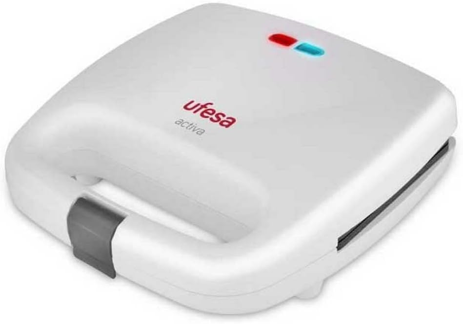 Ufesa SW7855 - Sandwichtoaster, 750 W, für 2 Sandwiches, antihaftbeschichtete Grillplatten, Betriebs